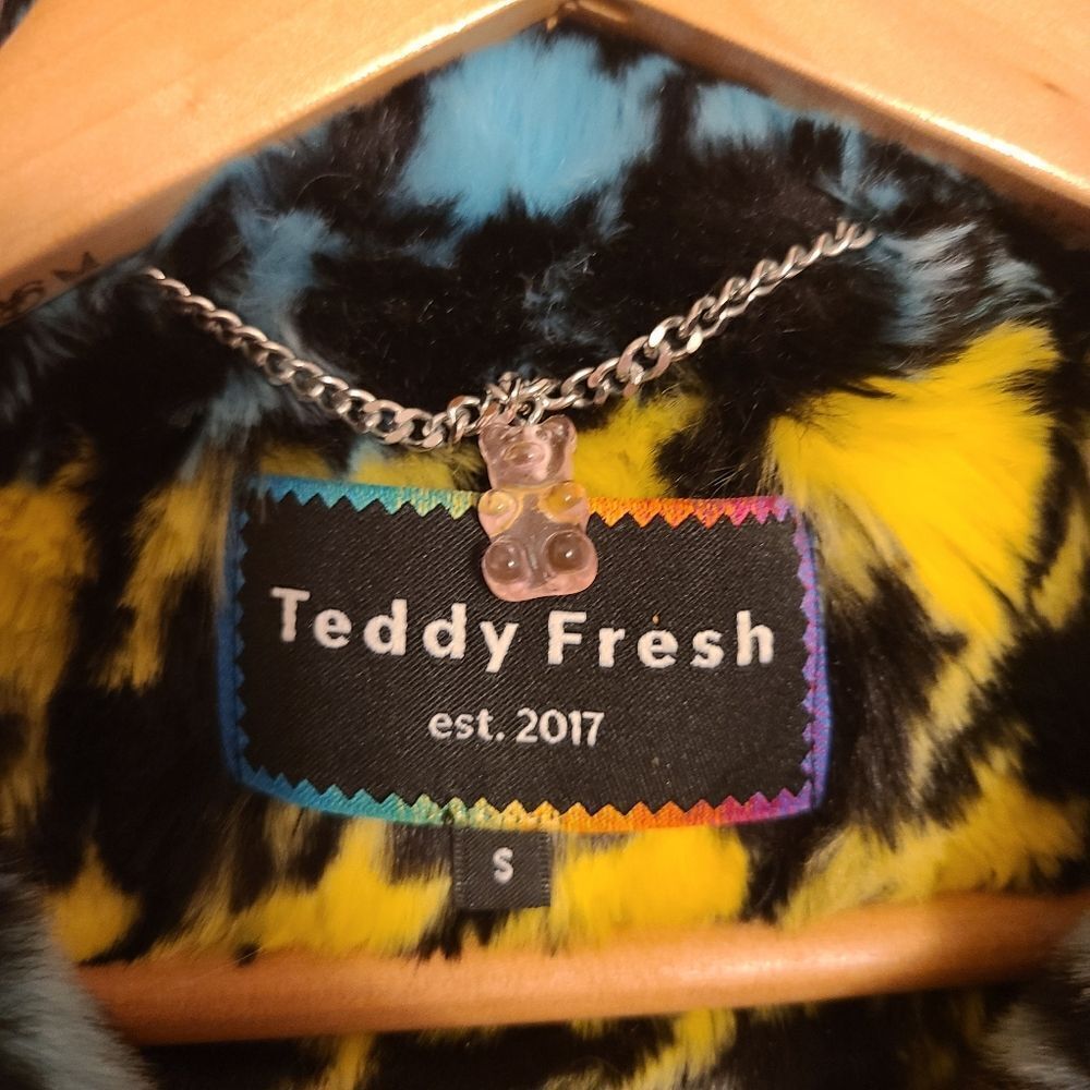 Teddy Fresh Pastel Houndstooth Teddy Coat Size Small - Picture 3 of 10